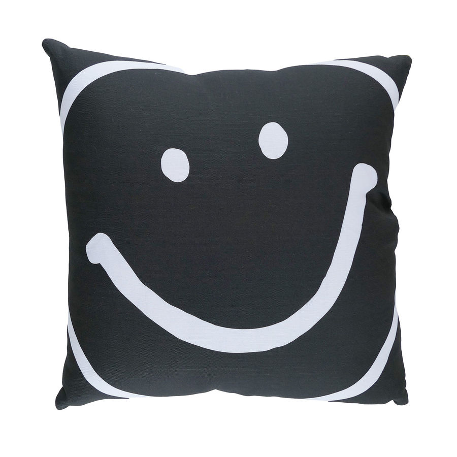 Mr. Smiley Reverse Black Pillow added by MK Alderman