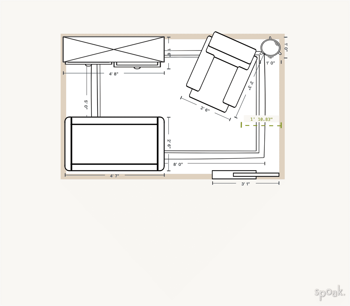 Small Bedroom Floor Plan designed by Matthew Buchanan