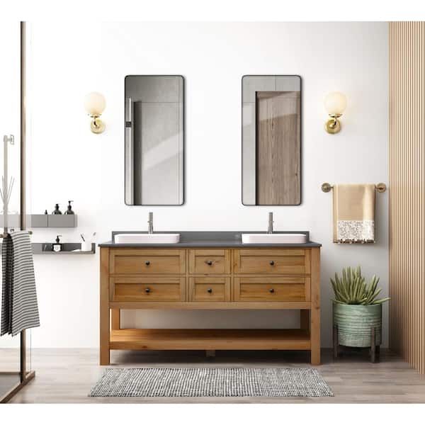 Home Decorators Collection 60 in. Double Semi Recessed Sink Vanity in Reclaimed Wood Finish with Engineered Calacatta Grey MarbleTop TJ-0236V6022BE added by Kate Lynn Nemett