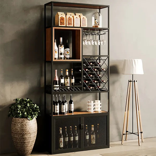 Industrial Tall Black Bar Wine Rack Cabinet added by Spoak Member