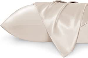 Bedsure Satin Pillowcase for Hair and Skin Queen -Beige Silk Pillowcase 2 Pack 20x30 inches - Satin Pillow Cases Set of 2 with Envelope Closure added by Minette Galindo
