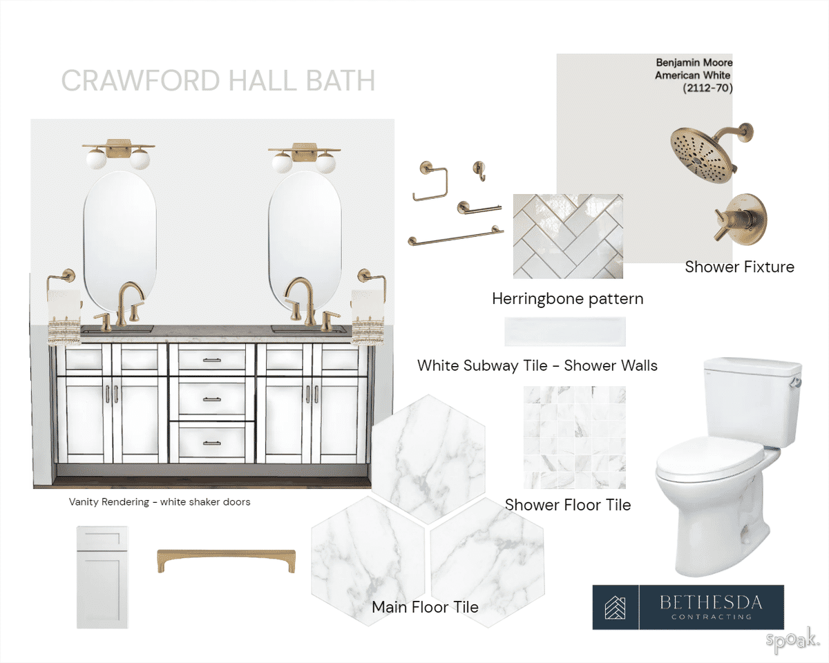 Bathroom Inspo designed by Bethesda Contracting