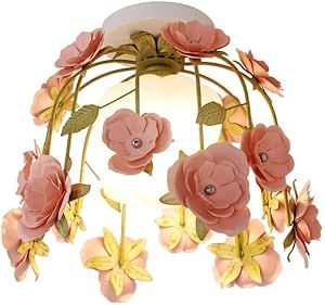Rose Flower Flush Mount Ceiling Light With Milk Glass Teen Ceiling Lights For Bedroom Girls Floral Pink Ceiling Light French Cottage Lighting Fixture For Hallway Kitchen Entryway Porch Farmhou added by H. Brooke Designs
