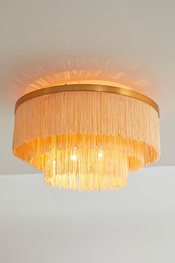 Tiered Fringe Flush Mount Pendant Light added by West Walnut