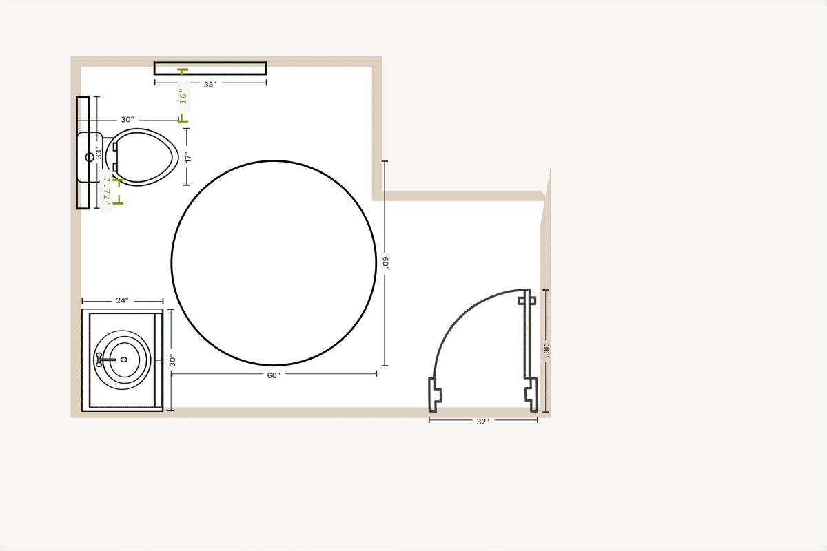 Large Bathroom Layout designed by Lyndsie Day
