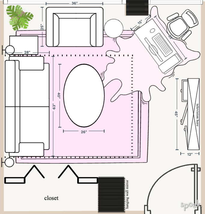 Living Room Layout designed by Samantha Sage