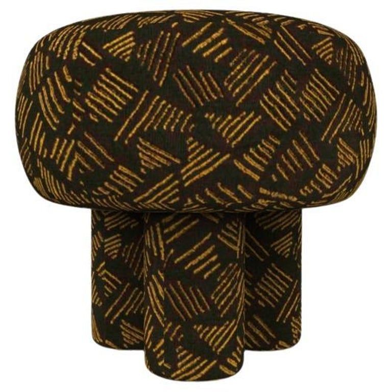 Hygge Puff Designed by Saccal Design House Upholstered in Charcoal Kuba Fabric added by Desert Varnish