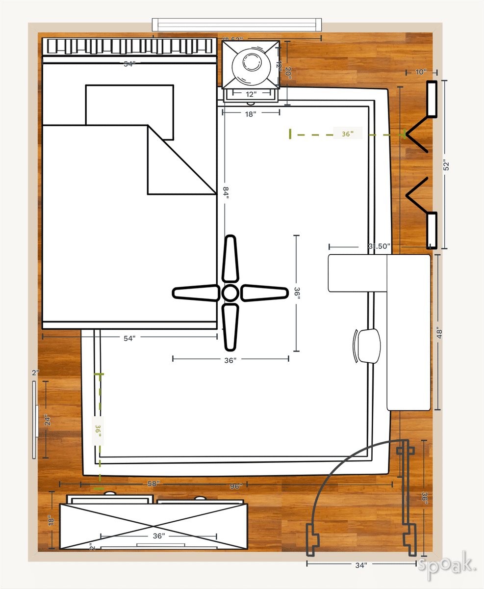 Primary Bedroom Plan designed by Sandy Schargel Interiors