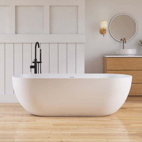 69" Freestanding Soaking Bathtub Solid Surface Stone Resin Soaking Tubs added by Emily Arnold
