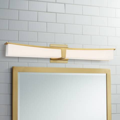George Kovacs Plane 30" Wide Honey Gold LED Bath Light - #91G77 | Lamps Plus added by Sunayna Ravula