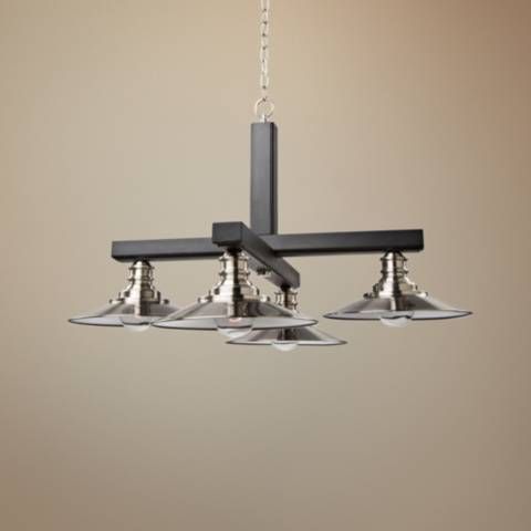 Ambrose 31"W Dark Wood and Brushed Nickel 4-Light Chandelier - #35T20 | Lamps Plus added by Lauren Sanders