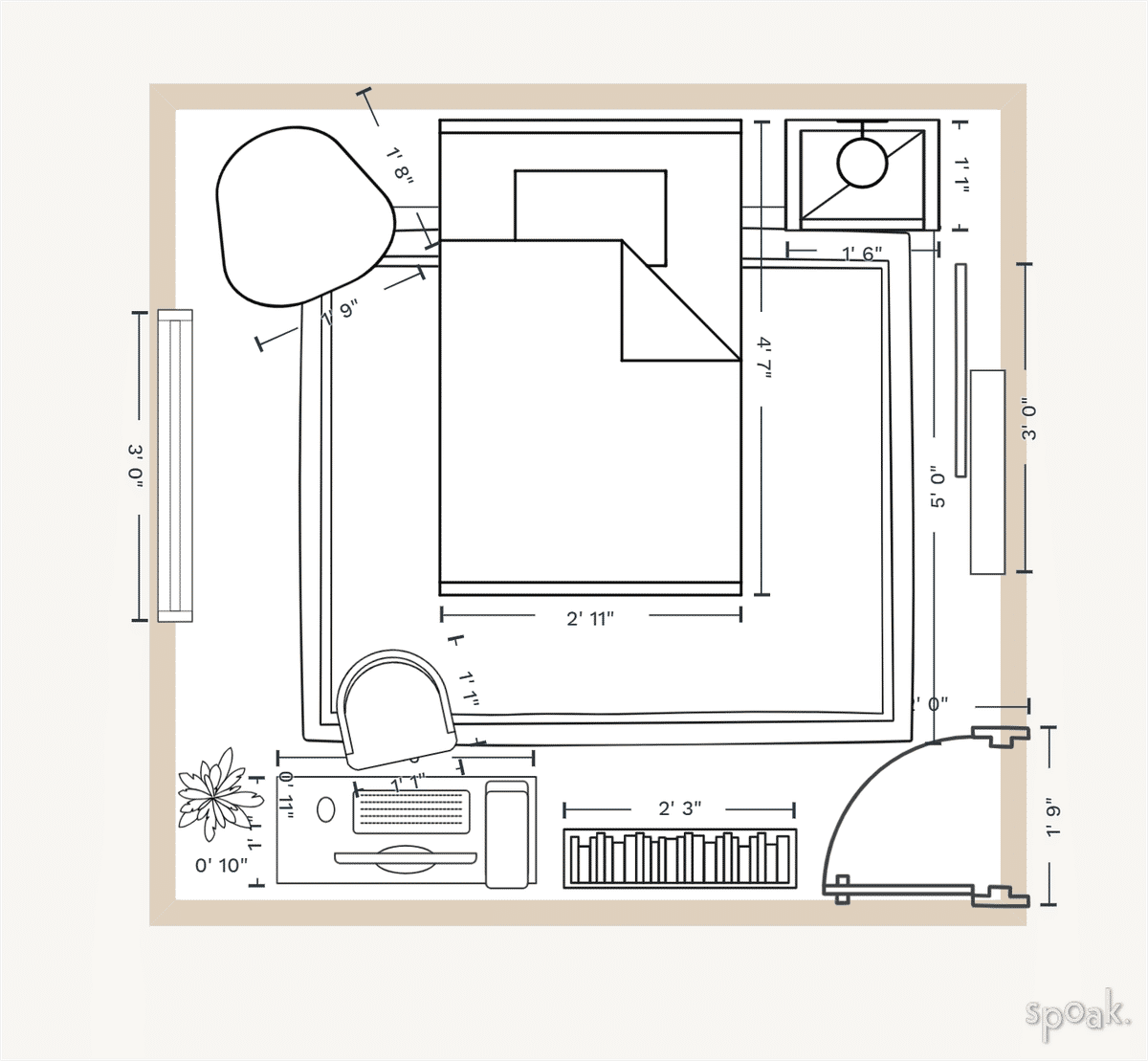 Guest Bedroom Layout designed by Sethrina Stoddard