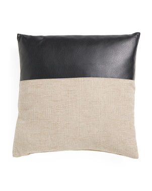 22x22 Linen And Faux Leather Pillow | Gifts For Him | Marshalls added by Spoak Member