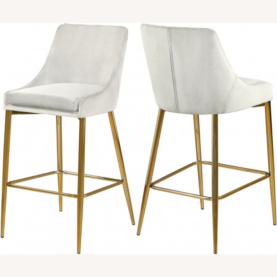 Counter Height Stool In Cream W/ Plump Seat & Back - AptDeco added by Spoak Member