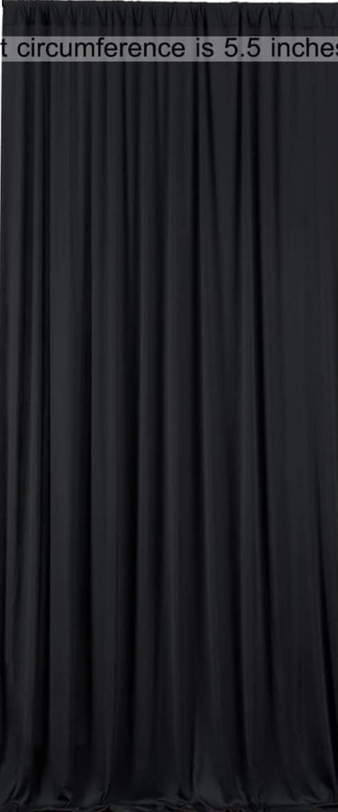 AK TRADING CO. 10 feet x 10 feet IFR Polyester Backdrop Drapes Curtains Panels with Rod Pockets - Wedding Ceremony Party Home Window Decorations - Black added by Lauren Gisriel