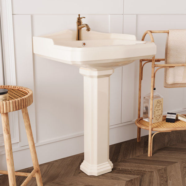 Dynasty 35.5" Tall Rectangular Vitreous China Pedestal Bathroom Sink with Overflow added by Lyss Wallace