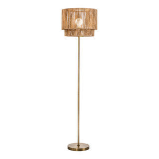 Modern Home Soho Jute Golden Brass Floor Lamp w/Natural Jute Rope Shade - Beach Style - Floor Lamps - by Vandue | Houzz added by Jean-Marie Andrews
