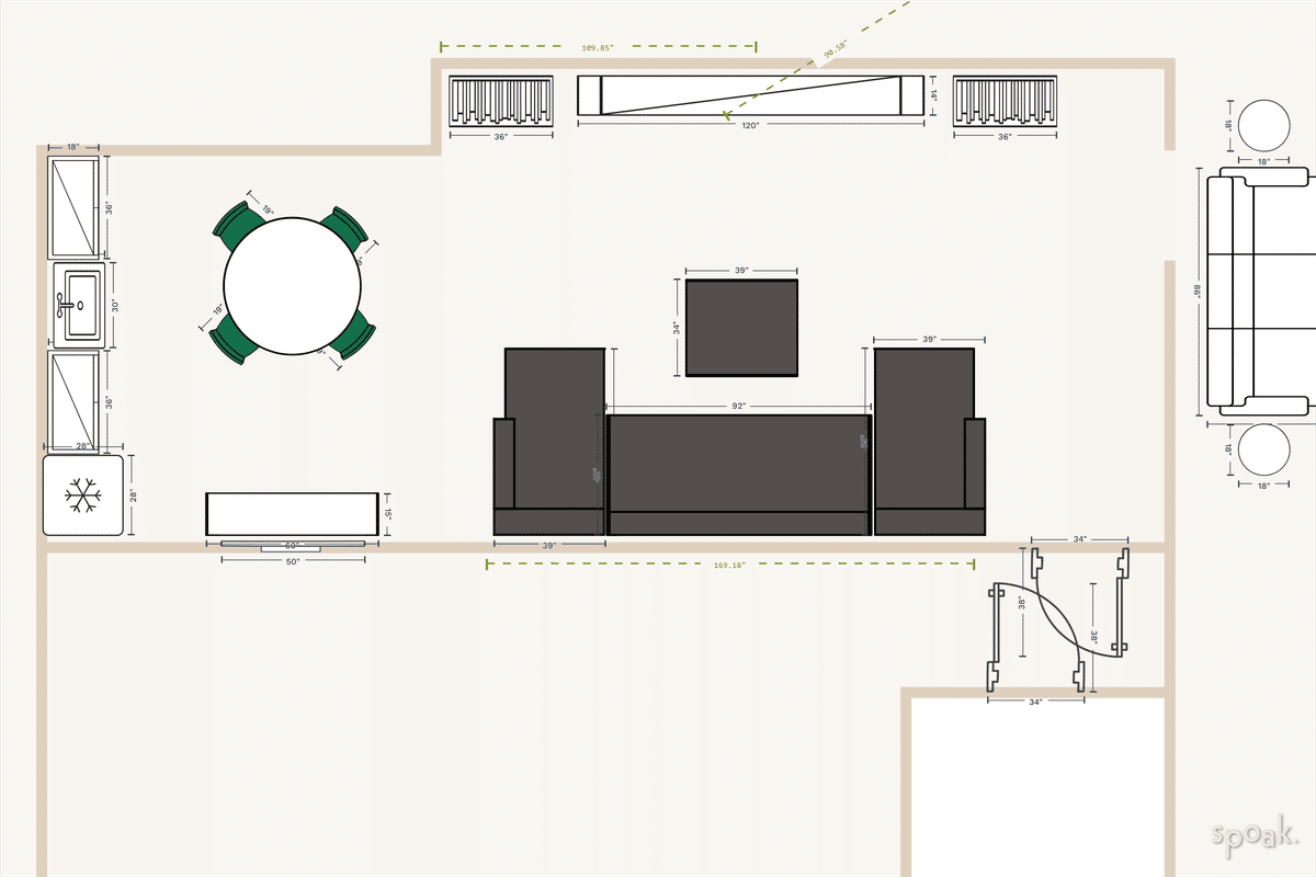 Living Room Layout designed by The Graymill