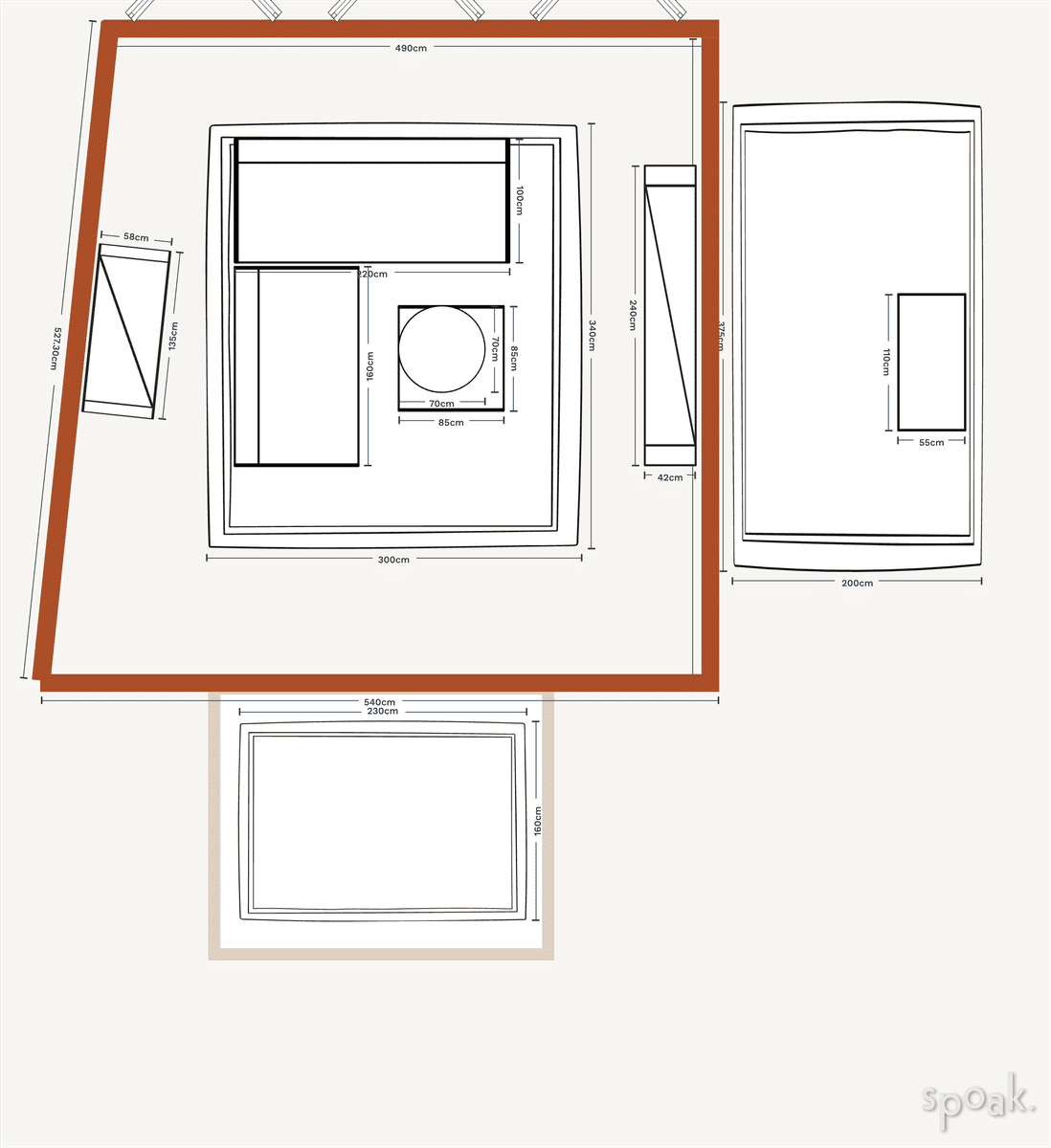 Great Room Floor Plan designed by Elaine Easton