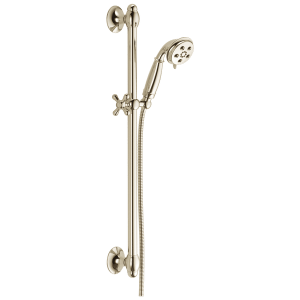                    H2Okinetic® 3-Setting Slide Bar Hand Shower                                                                             H<sub>2</sub>Okinetic® 3-Setting Slide Bar Hand Shower                                                                                                in   Polished Nickel                                                                                             added by Spoak Member
