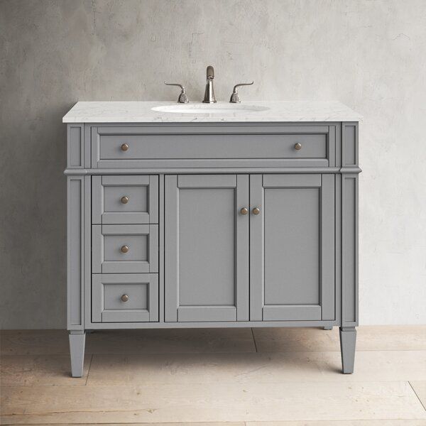 Lessie 40" Free-Standing Single Bathroom Vanity Set with Marble Vanity Top added by sallie tyler
