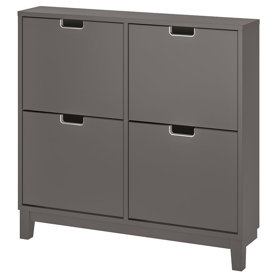 STÄLL shoe cabinet with 4 compartments, dark gray, 373/4x63/4x353/8" - IKEA added by Michelle Rosenhouse