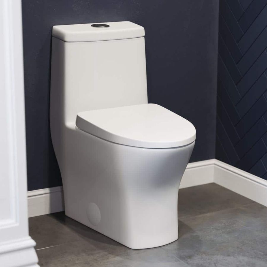 Swiss Madison Sublime II 1-Piece 1.1/1.6 GPF Dual Flush Compact 24 in. Round Toilet in Glossy White Seat Included SM-1T257 - The Home Depot added by Laura Schneider