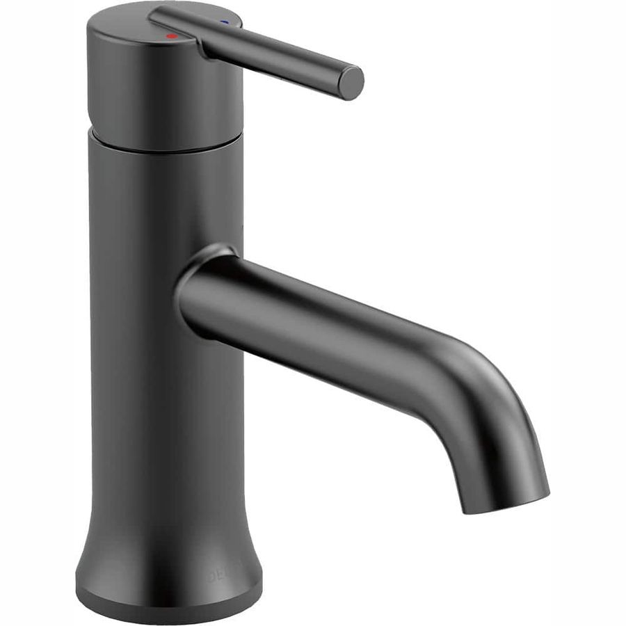 Delta Trinsic Single Hole Single-Handle Bathroom Faucet in Matte Black 559LF-BLLPU - The Home Depot added by Danielle Lambert