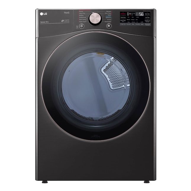 LG True Steam Smart Wi-Fi Enabled 7.4-cu ft Stackable Steam Cycle Smart Electric Dryer (Black Steel) ENERGY STAR added by Katie Hoffman