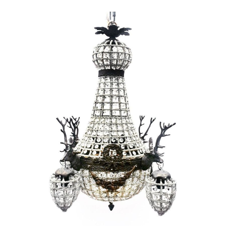 Vintage Four-Head Stag Chandelier added by Ally Doman