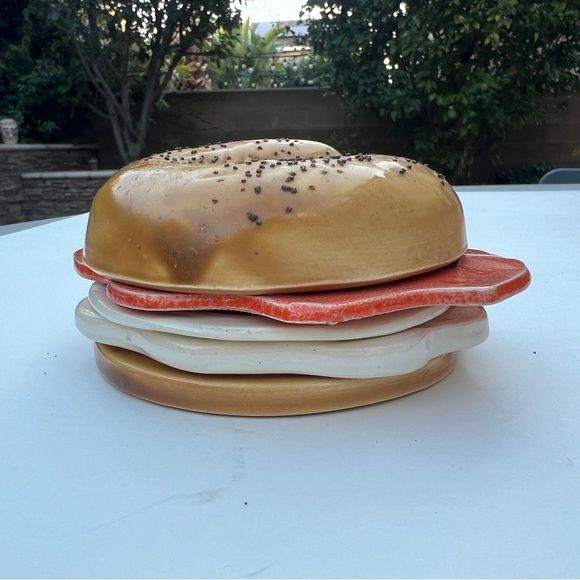 Vintage Jo Anne Marquardt JAM Deli Bagel Lox Cream Cheese Ceramic Coaster Set added by Jenn Sherman