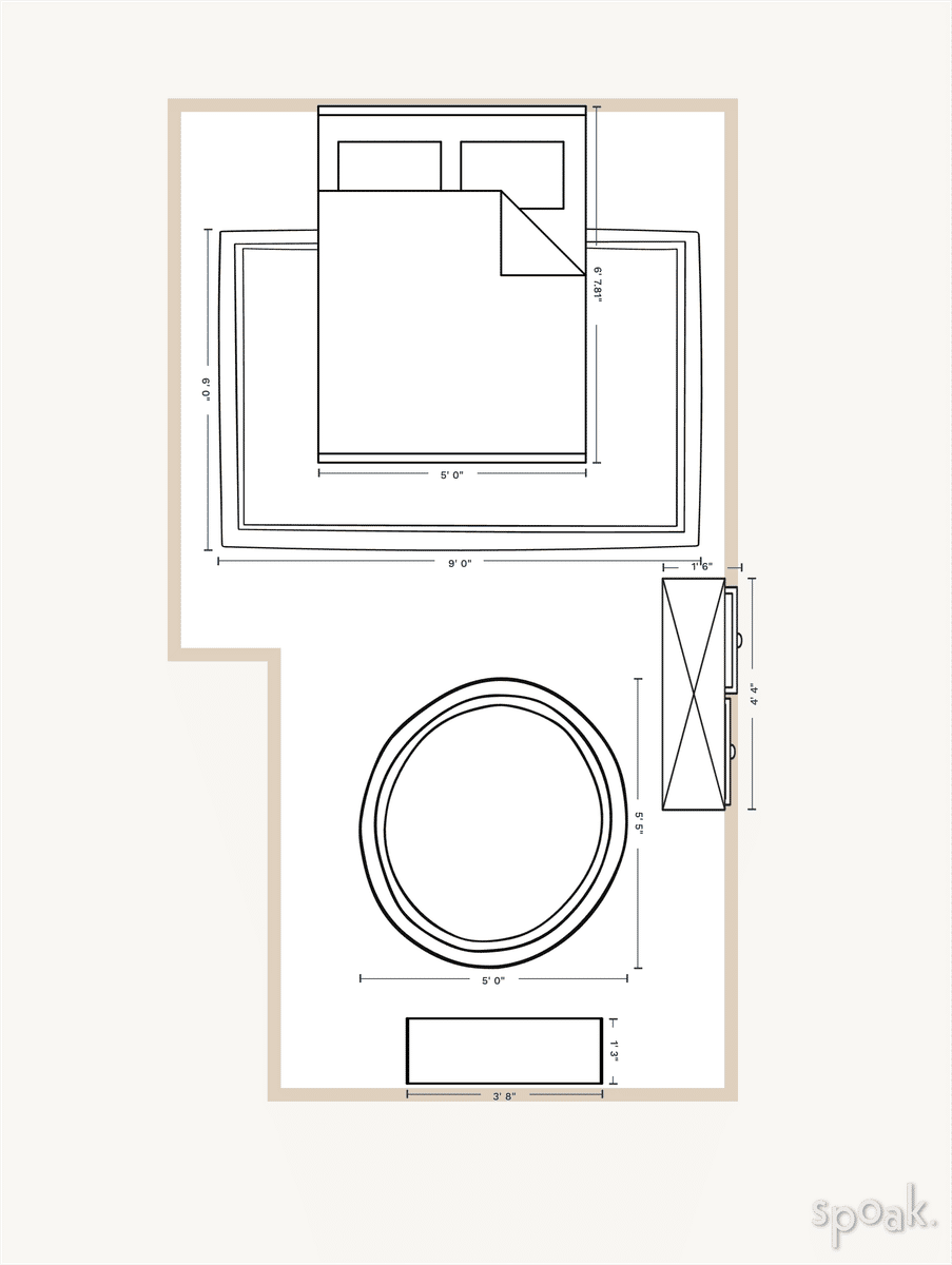 Bedroom Layout designed by Stephanie Jack