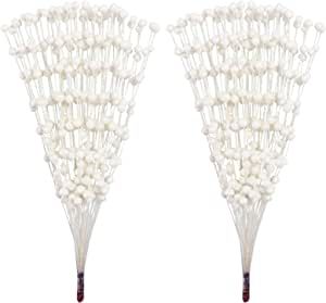 Nevperish 100PCS Artificial Glitter Berry Stem Ornaments 13.8in Decorative Christmas Picks Glittery Bead Sticks Branches for Christmas Tree Decor DIY Wreath Crafts Home Decor (White) added by Natalie Caddell