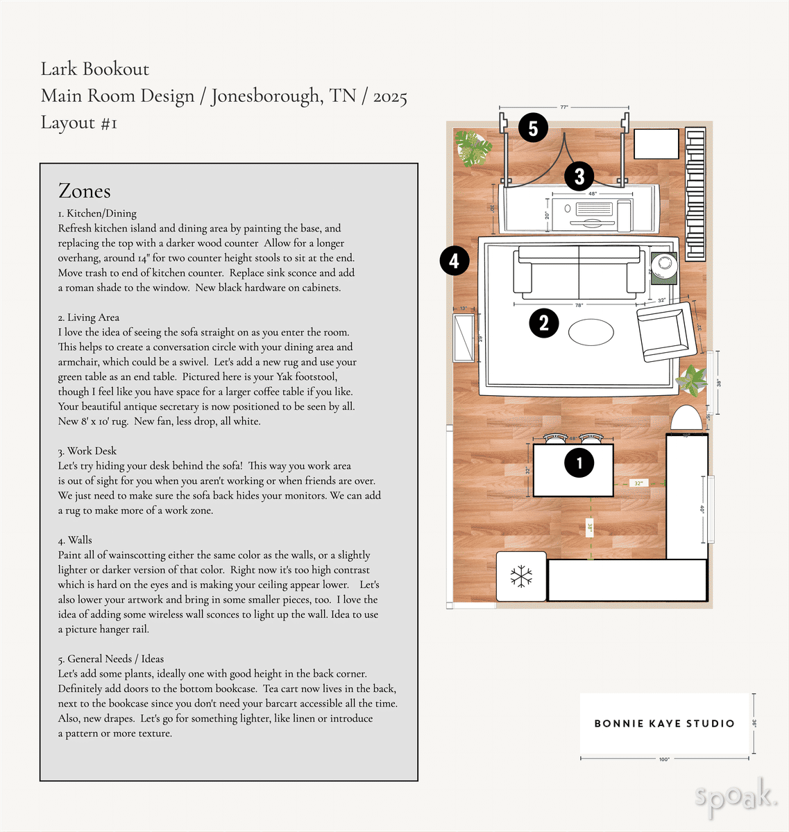 Living Room Layout designed by Bonnie Whitfield