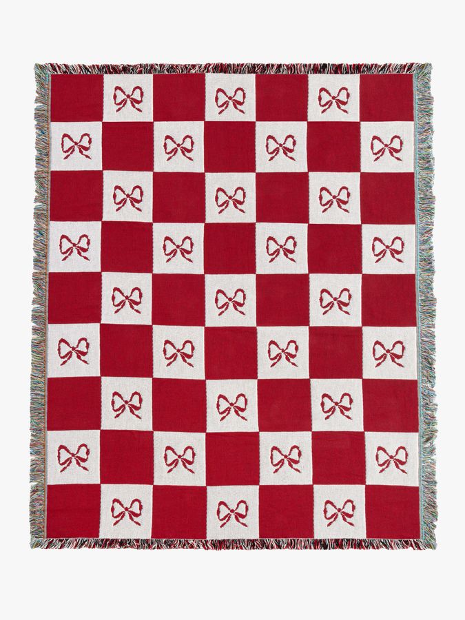 Archie Throw Blanket - Merlot Bow Check added by Kaitlyn Huffman
