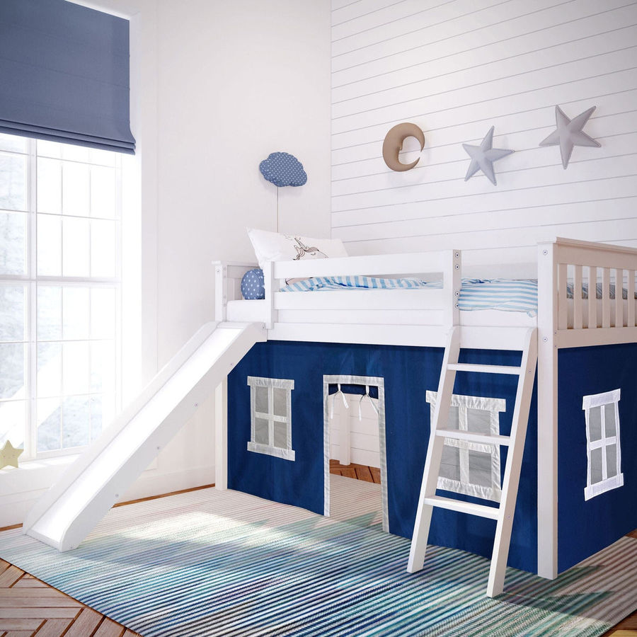Twin-Size Low Loft with Slide + Curtain added by Spoak Member
