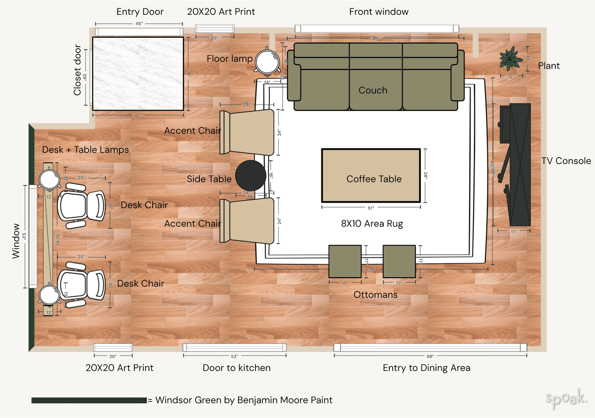 Tv Room Plan designed by Hannah Petterson