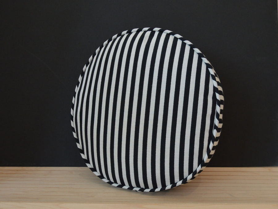 Ecru + Noir Stripe Circle Pillow added by Spoak Member