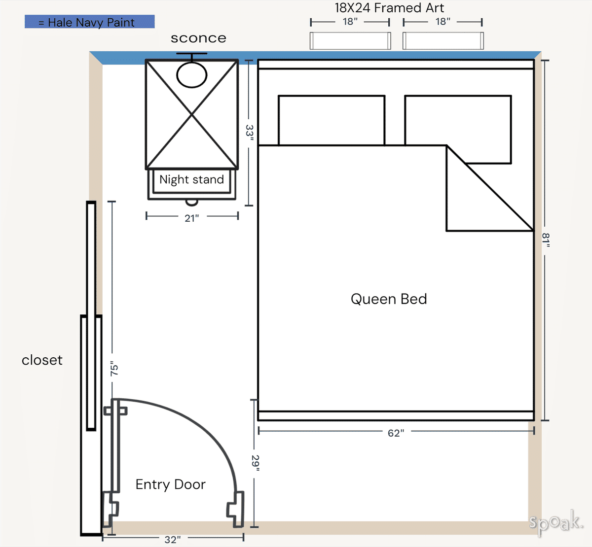 Bedroom Floor Plan designed by Hannah Petterson