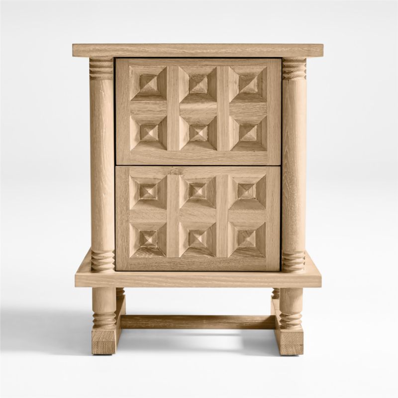 Honore Oak Wood Nightstand with Drawers by Athena Calderone + Reviews | Crate & Barrel added by Cornelia Spiske