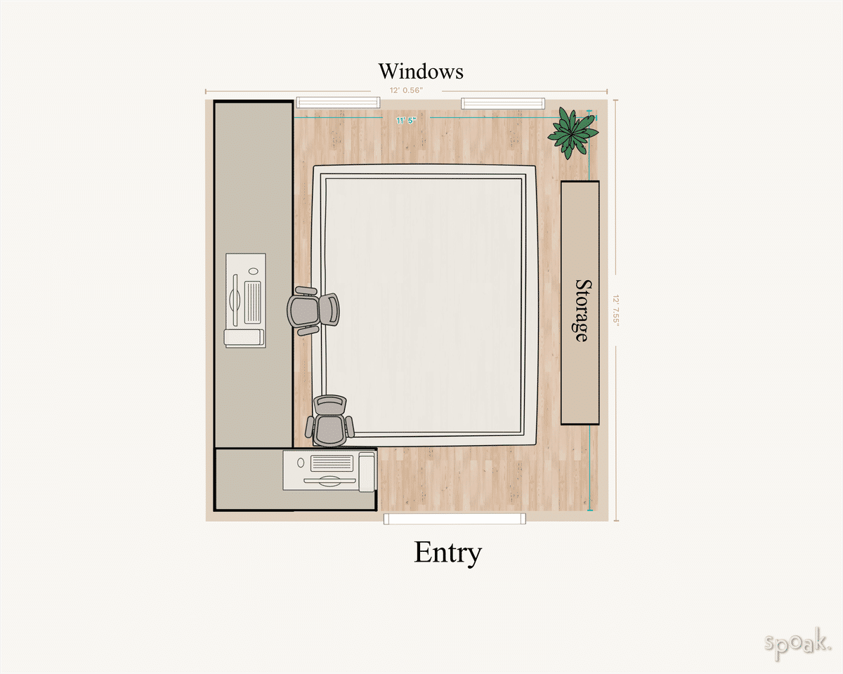 Living + Dining Room Plan designed by Sarah Arizabaleta