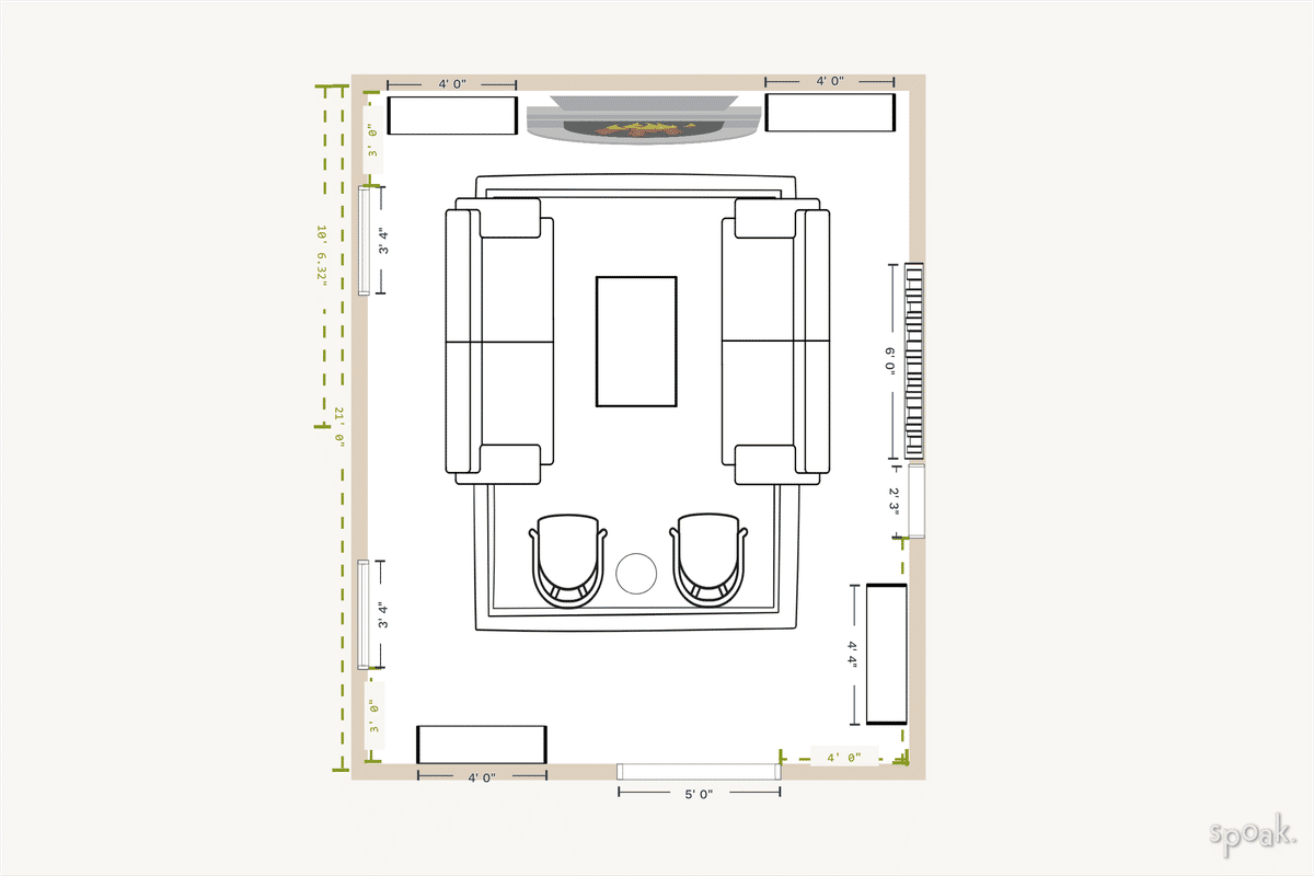 Family Room Layout designed by Madison Murphy