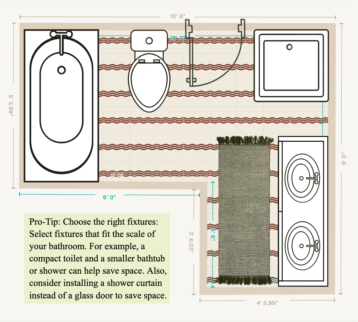 Half Bathroom Layout designed by Spoak 