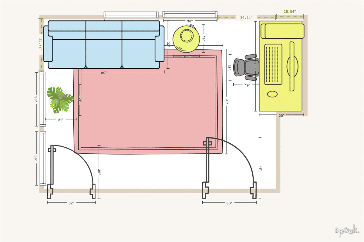 TV Room Layout designed by Rebekah Miel