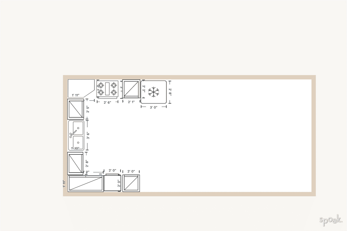 Kitchen Floor Plan designed by Kayla Fowler-Moodie