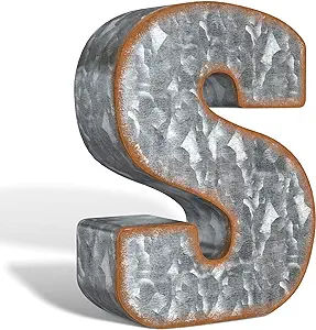 CraftyCrocodile 7" Galvanized Metal Letters added by Rescued Room Design