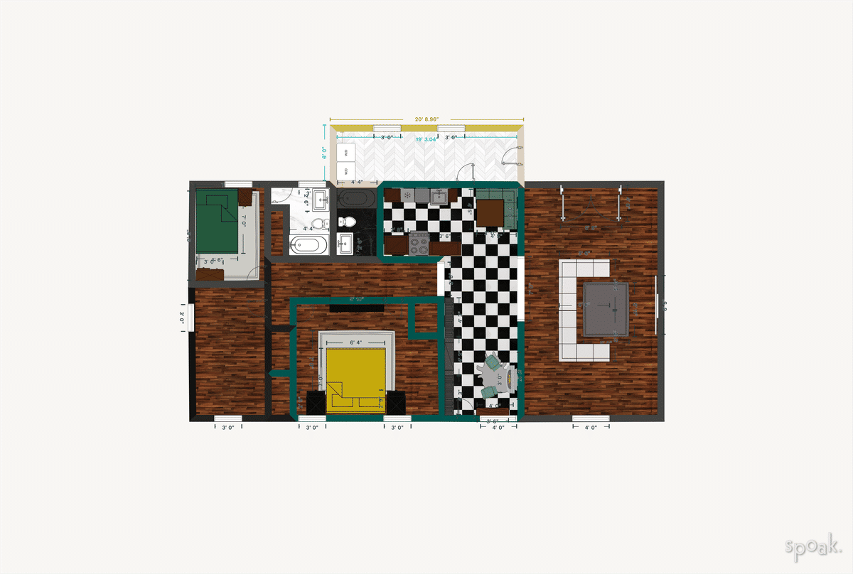 Three Bedroom House Layout designed by Saxon Lane
