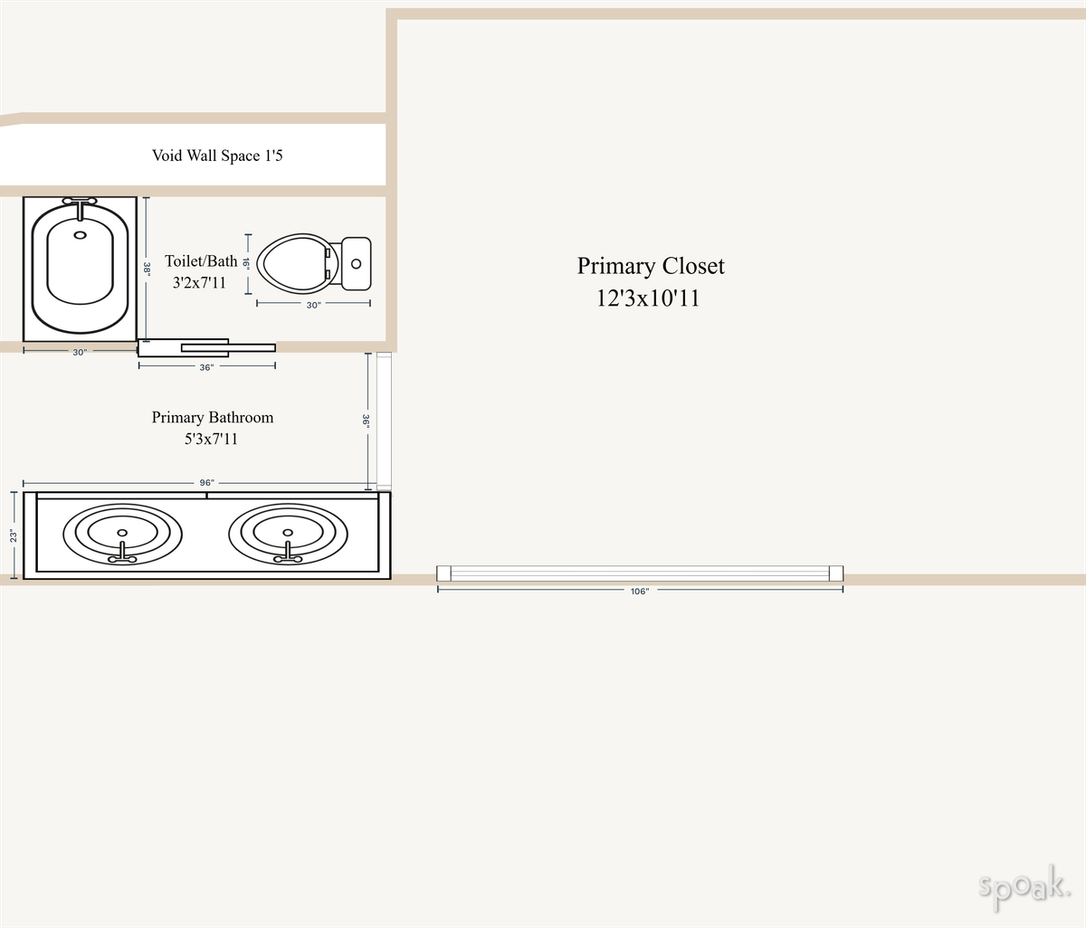 Small Bathroom Layout designed by justin rivera