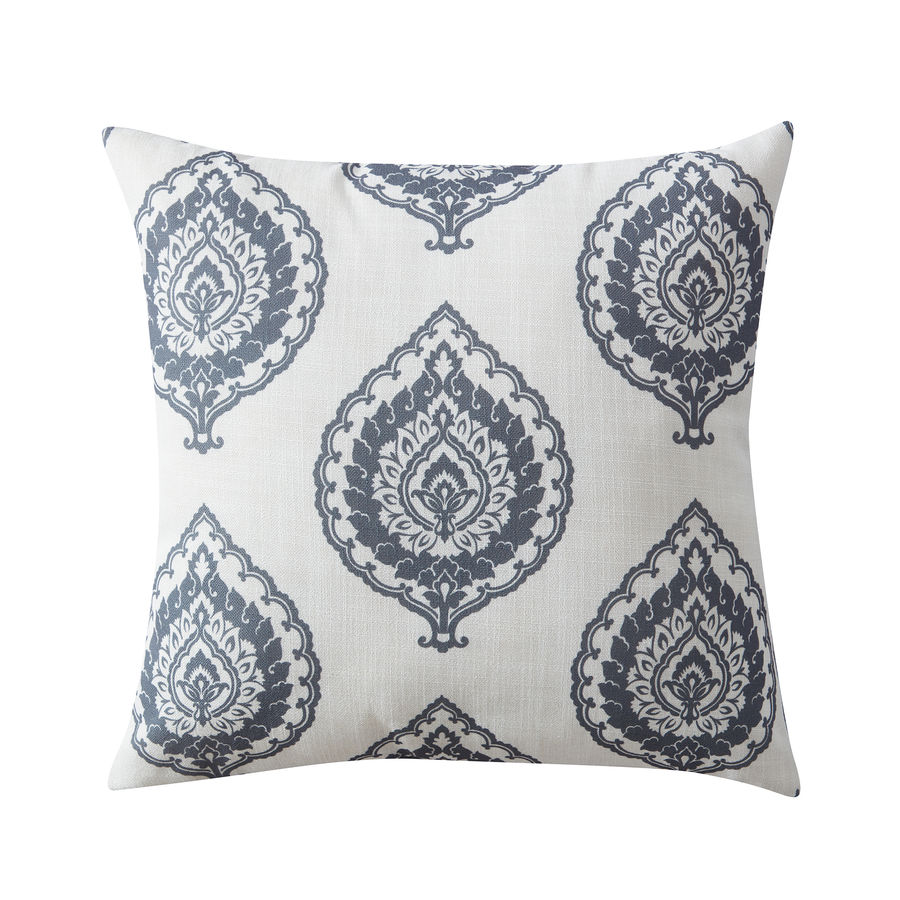 My Texas House Channing Damask Printed Slub Textured Square Decorative Pillow Cover, 20" x 20", White/Grey, 1 Piece - Walmart.com added by H. Brooke Designs