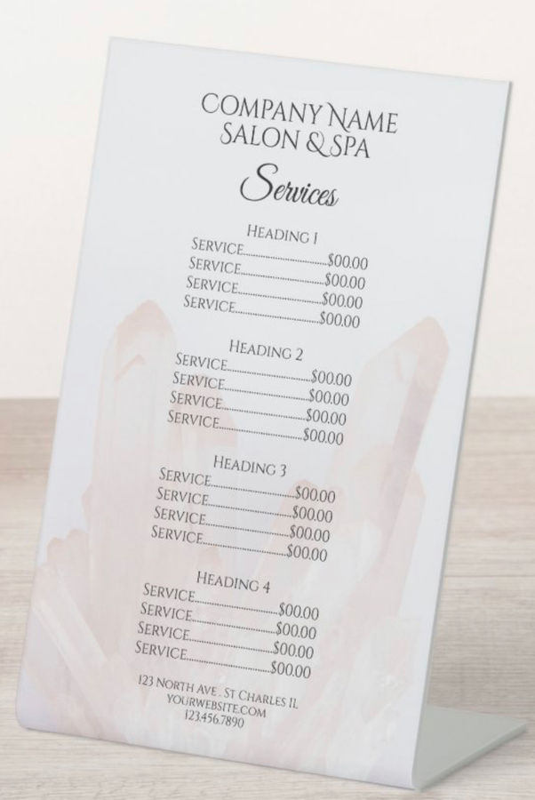 Zazzle Spa Menu Template added by Nicole Groves Bridgeforth